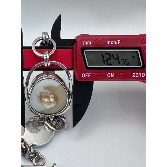 Lapidario Barrera 950 Silver Bracelet – Sculptural Blister Pearl Design - Picture 9 of 12